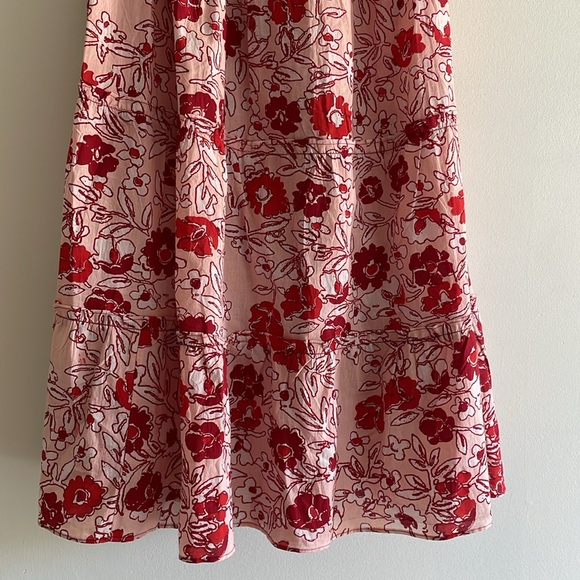 Anthropologie Red Floral Midi Dress - Picture 8 of 10